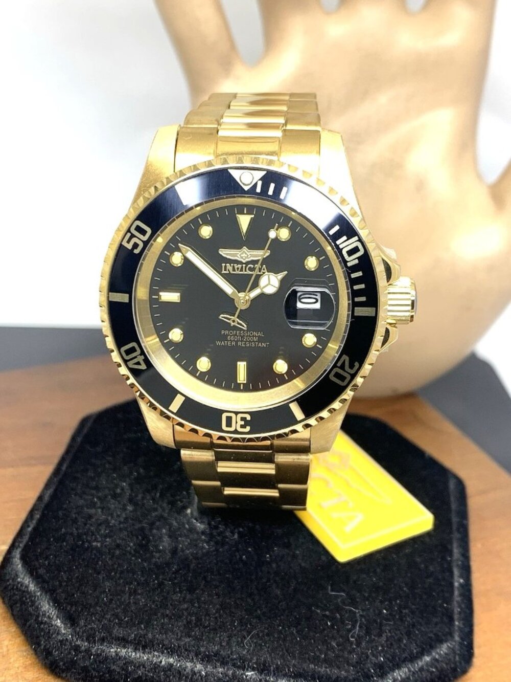 Invicta Men's Watch 26975 Pro Diver Black Dial Gold Stainless Steel Quartz 40mm